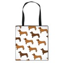 Saco de tela para senhora com padrão de cão salsicha 5