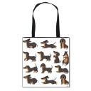 Saco de tela para senhora com padrão de cão salsicha 6