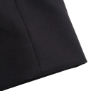 Saco elegante negro para mujer con escote en V y cinta para atar Saco de poliéster de un solo color para la oficina y el tiempo libre 5