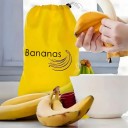 Saco isolante para bananas e fruta com cordão de aperto para preservar a frescura nas cores amarela, laranja ou verde 2