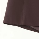 Saco marrón para mujer con cuello y bolsillos Saco elegante de un solo color con botones de poliéster Abrigo estiloso para la temporada de otoño 7