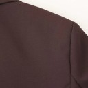 Saco marrón para mujer con cuello y bolsillos Saco elegante de un solo color con botones de poliéster Abrigo estiloso para la temporada de otoño 8