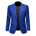 Saco Masculino Elegante Saco Respirável de Uma Só Cor para Homens com Bolsos e Botão Casaco Estiloso para o Trabalho e Lazer 7
