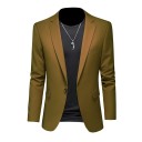Saco Masculino Elegante Saco Respirável de Uma Só Cor para Homens com Bolsos e Botão Casaco Estiloso para o Trabalho e Lazer 14