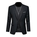 Saco Masculino Elegante Saco Respirável de Uma Só Cor para Homens com Bolsos e Botão Casaco Estiloso para o Trabalho e Lazer 2