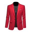 Saco Masculino Elegante Saco Respirável de Uma Só Cor para Homens com Bolsos e Botão Casaco Estiloso para o Trabalho e Lazer 4