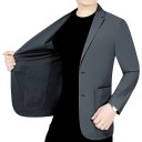 Saco masculino respirável em poliéster Saco elegante de uma só cor para homens com bolsos e botões Saco leve e estiloso 4