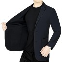 Saco masculino respirável em poliéster Saco elegante de uma só cor para homens com bolsos e botões Saco leve e estiloso para o trabalho e lazer 8