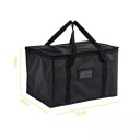 Saco térmico com fecho 39 x 35 x 52 cm Preto extra grande sacos isolantes de refrigeração Saco de compras e almoço portátil para alimentos Saco térmico para piqueniques e entrega de refeições 4