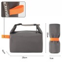 Saco térmico dobrável 16x25x22 cm Com fecho Saco de transporte isolado Cor neutra Saco de piquenique Caixa de almoço Manutenção da temperatura 2