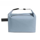 Saco térmico dobrável 16x25x22 cm Saco de almoço portátil Cor neutra Saco isolado para alimentos e bebidas Fecho zip Leve e compacto 4