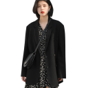 Sacoane elegante pentru femei cu guler și nasturi Sacoane de ocazie monocromatice din poliester, spandex și rayon Sacou stilat în diferite 8