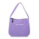 Sacoche pour femme à porter sous le bras avec une courte anse Sac en nylon avec fermeture éclair Contour des bords contrastant 22 x 9,5 x 3