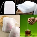 Sacos de chá vazios com cordão de aperto 100 unid Para chá solto e misturas de ervas próprias Tecido não tecido branco Dimensões 7 x 5 cm 2