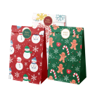 Sacos de presente de Natal 12 pcs 22 x 12 x 8 cm Design retro com motivos natalícios Sacos de papel com autocolantes 6 tipos 4