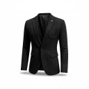 Sacou bărbați Slim fit Aspect de piele întoarsă Închidere cu un nasture Revere Buzunare Poliester și elastan Pentru birou și petreceri 6