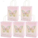 Sacs à cadeaux en papier papillon Merci ensemble de 5 sacs en papier multicolores avec poignées pour petits cadeaux sacs à cadeaux en papier pour invités de fête 2