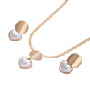 Săculeț perlat romantic cu cercei și colier 40+5 cm Inimă cu perlă Aliaj de zinc Accesoriu elegant de modă 2