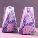 Sada 10 ks darčekových tašiek 16,5 × 25 cm, fialové taštičky s morskou pannou, mušľami a podmorským motívom 6