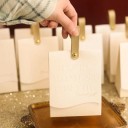 Sada 10 ks dárková taštička s uchem 13 × 10 × 6,5 cm papírové provedení s klopou zapínání na knoflík balení dárků 7