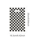 Sada 10 ks dárkových sáčků 25 × 16,3 cm plastové bílé sáčky s černým kostkovaným vzorem na balení dárků a sladkostí 2