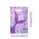 Sada 10 ks dárkových tašek 16,5 × 25 cm, fialové taštičky s mořskou pannou, mušlemi a podmořským motivem 2