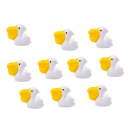 Sada 10 ks Mini figúrka biela husa 1,8 × 1,6 cm Živicová dekorácia do kvetináča akvária alebo mini záhrady 3