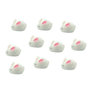 Sada 10 ks Mini figúrka biely králik 0,9 × 1,6 cm Živicová dekorácia do mini záhradky kvetináča alebo akvária 1