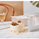 Sada 10 ks papírových dárkových krabic 12,7×12,7×10 cm bílá krabice s okýnkem a rukojetí na dortík, květiny a drobné dárky 4