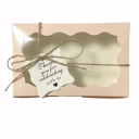 Sada 10 ks papírových dárkových krabiček 18×11×4 cm s okýnkem barevná krabice s mašlí a věnováním na sladkosti a dárky 2