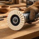 Sada 10 ks plstěných lamelových lešticích kotoučov 125 mm Otvor 22,5 mm Plst 5 mm Vlněná plst Krémovo biele Pre uhlovú brúsku 2