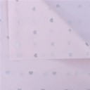 Sada 10 ks světle růžový průhledný balicí papír s barevnými srdíčky 50x70 cm arch dekorativní papír na balení dárků květin 2