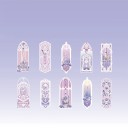 Sada 10 ks záložek do knihy 12 x 5 x 0,1 cm Průhledné PVC záložky s jemným dekorem Elegantní čtenářský doplněk 9