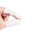 Sada 100 jednorazových latexových návlekov na prsty pre jemnú prácu a opravy hodiniek biela alebo čierna farba veľkosť 2x2x0,2 cm diskrétne 1