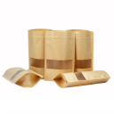 Sada 100 ks papírových sáčků 10×15 cm se zipovým uzávěrem a okýnkem hnědo béžová na balení potravin a drobností 4