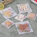 Sada 100 ks priehľadných darčekových sáčkov 7×7 cm s kvetinovým potlačou „Thank You“, samolepiace balenie na drobnosti 2