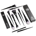 Sada 11 ks makeup štětců syntetické štětiny plastová rukojeť kosmetické štětce pro aplikaci make-upu a líčení 1