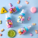 Sada 12 ks plastové lahvičky 7 × 3 cm na sladkosti a drobnosti se šroubovacím víčkem dekorativní balení na dárky 6