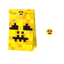 Sada 12 papierových sáčkov 22 x 12 x 8 cm a 18 samolepiek 3,8 cm s herným motívom Minecraft Kraftové darčekové tašky Gaming párty dekorácie 4