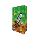 Sada 12 papierových sáčkov 22 x 12 x 8 cm a 18 samolepiek 3,8 cm s herným motívom Minecraft Kraftové darčekové tašky Gaming párty dekorácie 9