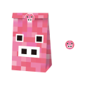 Sada 12 papírových sáčků 22 x 12 x 8 cm a 18 samolepek 3,8 cm s herním motivem Minecraft Kraftové dárkové tašky Gaming párty dekorace 3