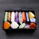 Sada 14 přírodních šestihranných krystalů Lapis Lazuli Ametyst Růženín Avanturín Tygří oko Dekorace Meditace Učení Čakrové kameny 2