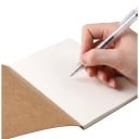 Sada 16 zošitov A6 s prázdnymi stránkami a hnedou obálkou ako vreckový notáš do školy aj do kancelárie na poznámky aj náčrty 3