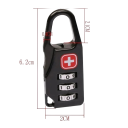 Sada 2 ks mini visací číselný zámek 6,2 x 2 cm 3místný kód slitina černý bezpečnostní zámek na zavazadla batohy skříňky 3