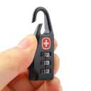 Sada 2 ks mini visací číselný zámek 6,2 x 2 cm 3místný kód slitina černý bezpečnostní zámek na zavazadla batohy skříňky 4