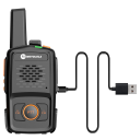Sada 2 mini vysílaček Motolola AR-N1 s 16 kanály frekvence 400–470 MHz dvojité PTT nabíjení USB-C černá pro outdoor a práci 2