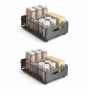 Sada 2 nízkých vysouvacích boxů do kuchyňské skříňky s kolejnicemi 37,5 x 24,5 x 10 cm Uhlíková ocel a plast Černošedá Organizér do spíže 1