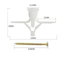 Sada 20 ks přepínacích kotev a šroubů 52 mm 54 mm plast kov montážní hmoždinky do dutých stěn sádrokartonu 2