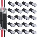 Sada 20 pcs de conectores rápidos para cabos de dois fios 22–20 AWG com isolamento em nylon e contactos de cobre para ligação rápida e firme dos condutores 4