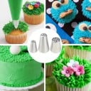 Sada 3 bucăți de duze de decorare pentru patiserie cu orificii fine, medii și groase pentru crearea ierbii, părului și texturilor pe torturi 5